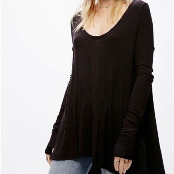We The Free Tops - We The Free People Black Thermal Long Sleeve tunic